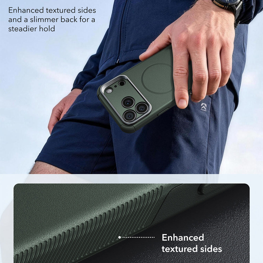 Funda MagSafe para Apple iPhone 18 Pro Max / 17 Pro Max, ESR, Cyber Armor Kickstand, Verde