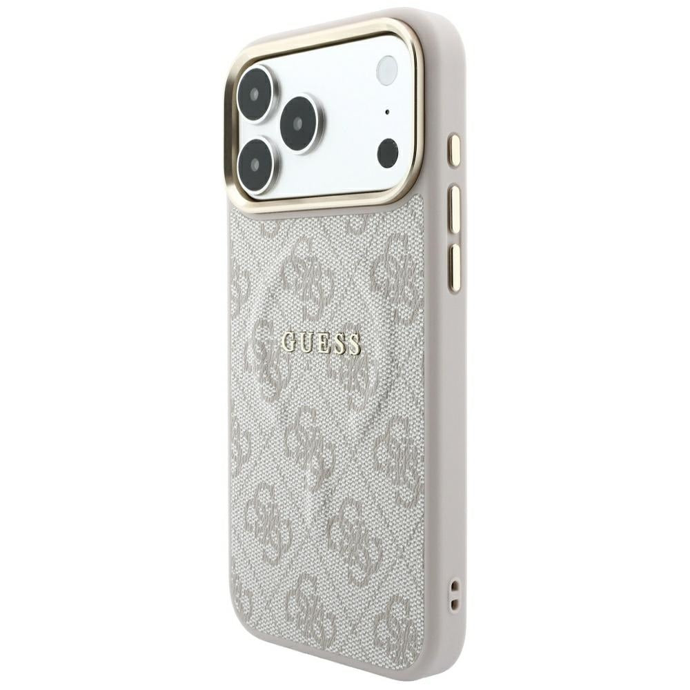 Funda MagSafe para Apple iPhone 18 Pro Max / 17 Pro Max, Guess, 4G Embossed Classic, Rosa