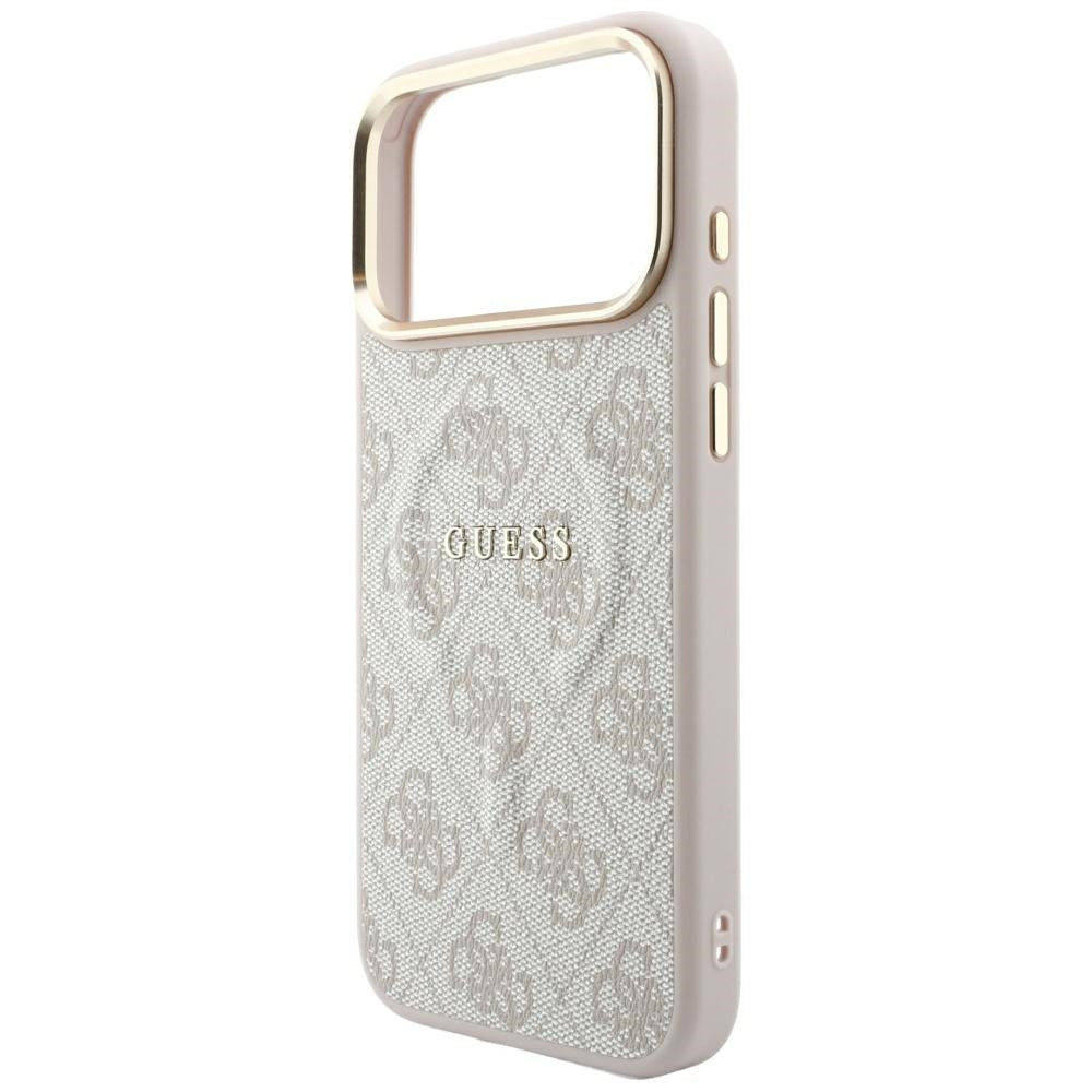 Funda MagSafe para Apple iPhone 18 Pro Max / 17 Pro Max, Guess, 4G Embossed Classic, Rosa