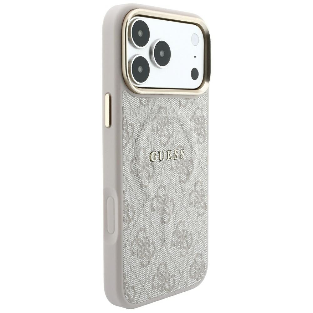 Funda MagSafe para Apple iPhone 18 Pro Max / 17 Pro Max, Guess, 4G Embossed Classic, Rosa