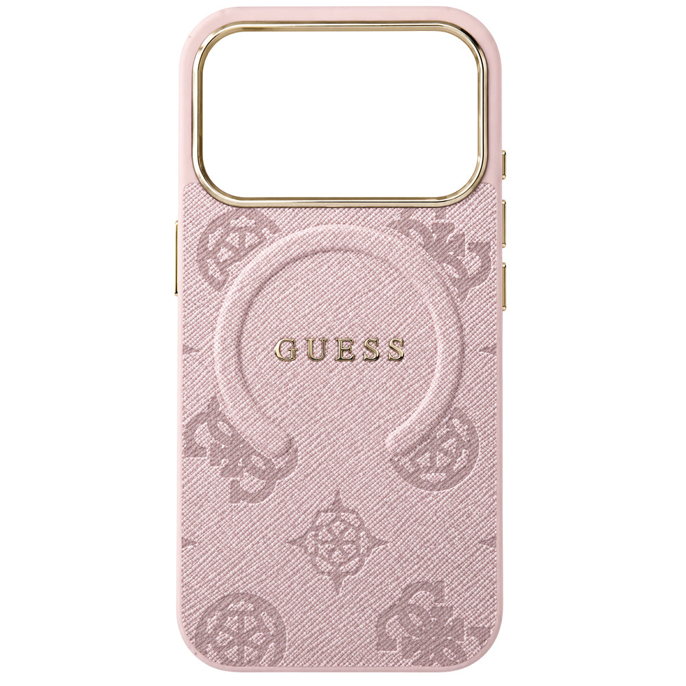 Funda MagSafe para Apple iPhone 18 Pro Max / 17 Pro Max, Guess, 4G Embossed Ring Classic Logo, Rosa