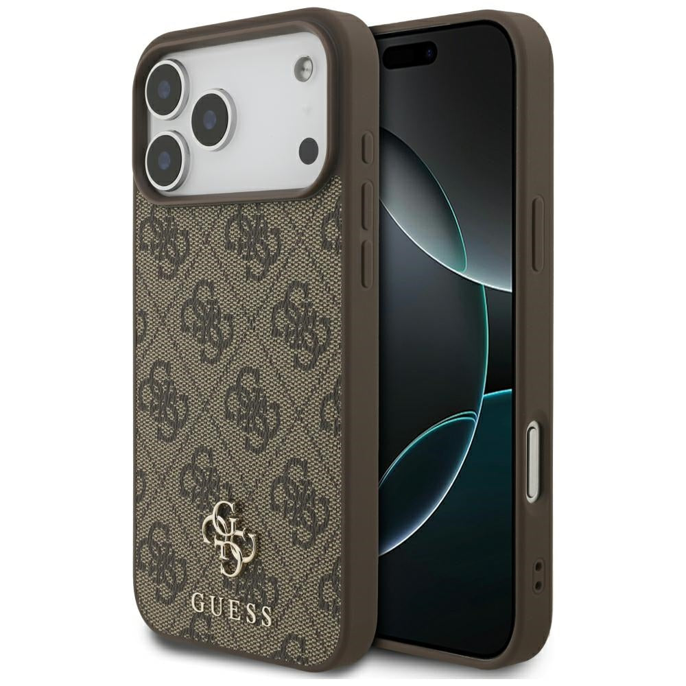 Funda MagSafe para Apple iPhone 18 Pro Max / 17 Pro Max, Guess, 4G Small and Classic, Marrón