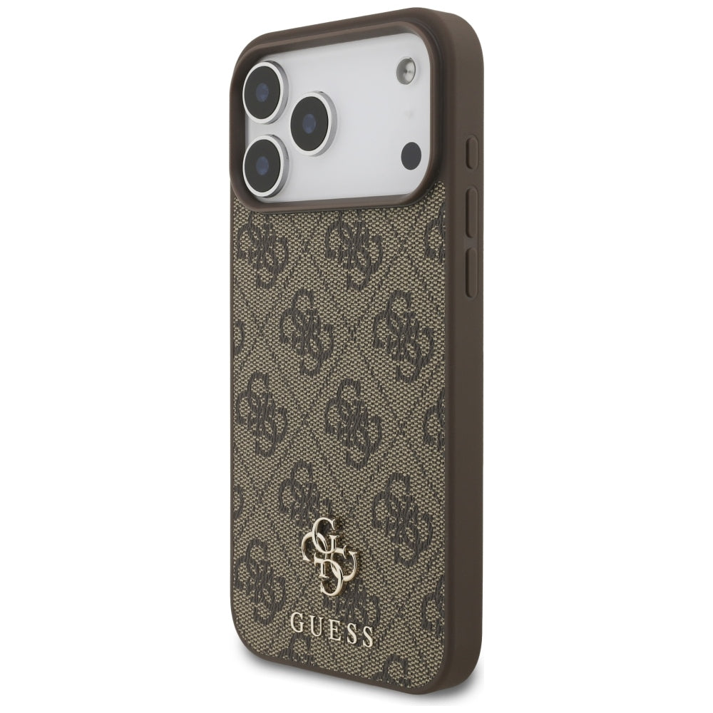 Funda MagSafe para Apple iPhone 18 Pro Max / 17 Pro Max, Guess, 4G Small and Classic, Marrón