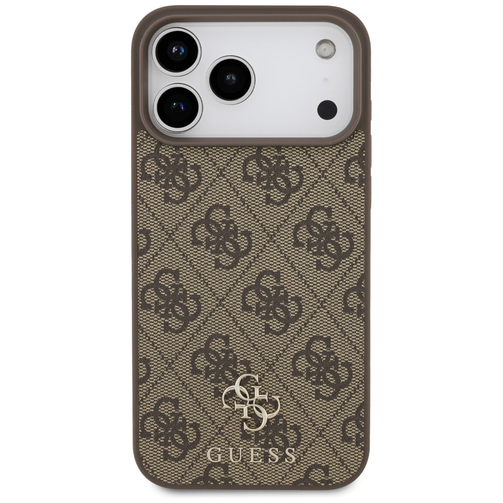 Funda MagSafe para Apple iPhone 18 Pro Max / 17 Pro Max, Guess, 4G Small and Classic, Marrón