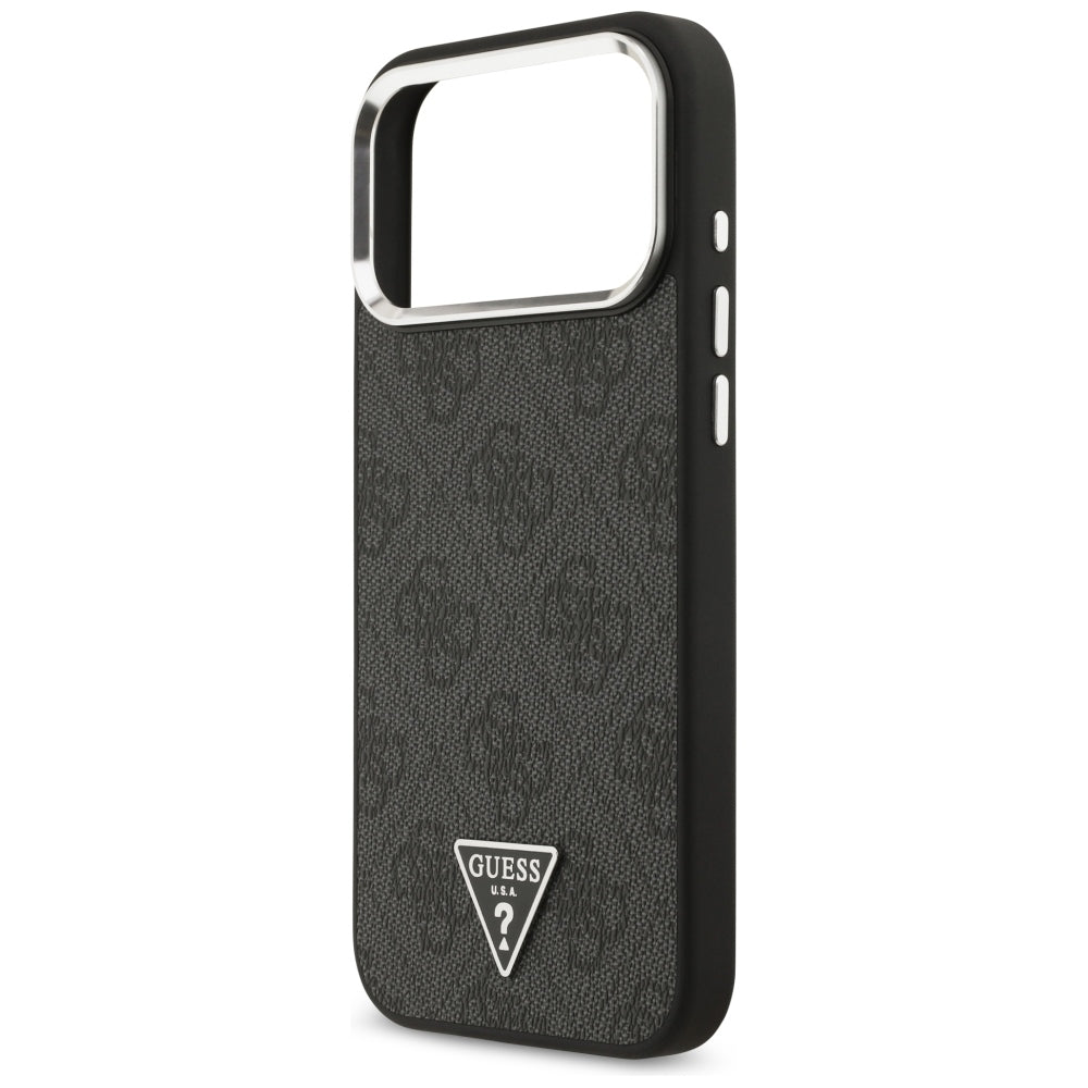 Funda MagSafe para Apple iPhone 18 Pro Max / 17 Pro Max, Guess, Logo Triángulo 4G, Negra