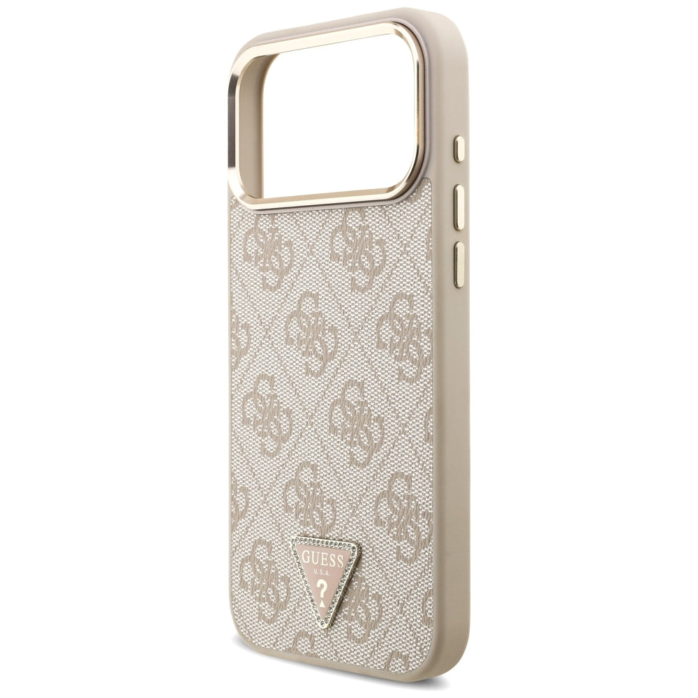 Funda MagSafe para Apple iPhone 18 Pro Max / 17 Pro Max, Guess, Logo Triángulo 4G, Rosa