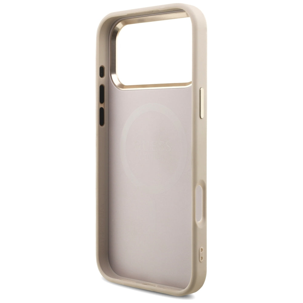 Funda MagSafe para Apple iPhone 18 Pro Max / 17 Pro Max, Guess, Logo Triángulo 4G, Rosa