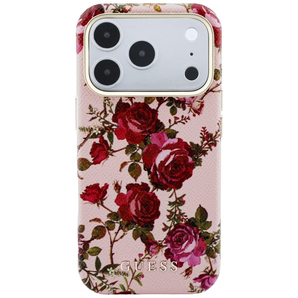 Funda MagSafe para Apple iPhone 18 Pro Max / 17 Pro Max, Guess, Blossom Roses Print, Rosa
