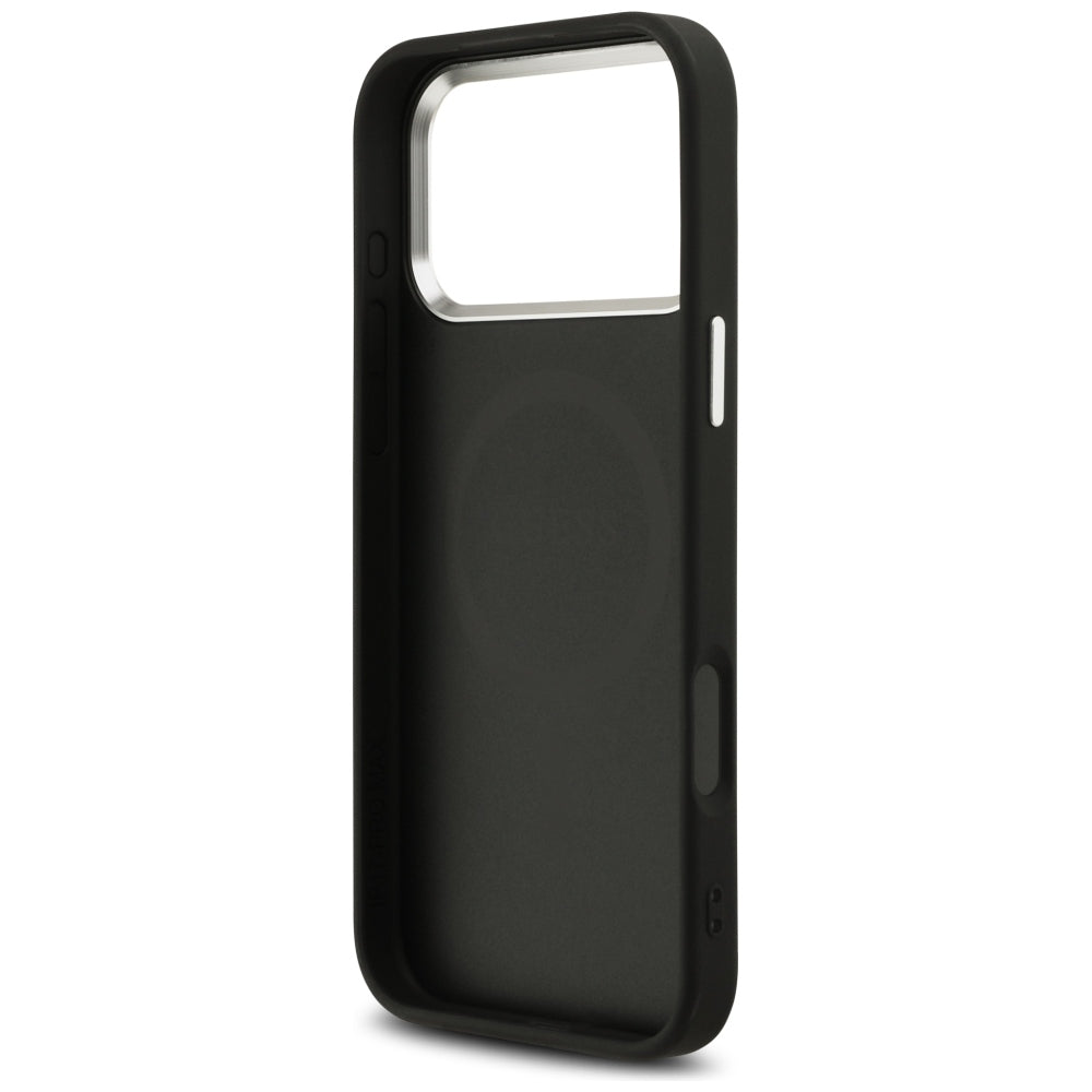 Funda MagSafe para Apple iPhone 18 Pro Max / 17 Pro Max, Guess, Logo Triángulo con Purpurina, Negra