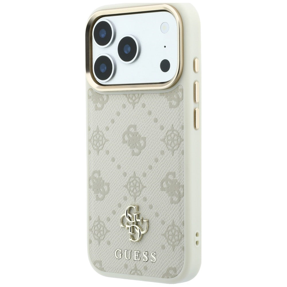 Funda MagSafe para Apple iPhone 18 Pro Max / 17 Pro Max, Guess, Peony 4G Small Logo, Beige