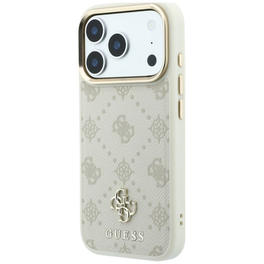 Funda MagSafe para Apple iPhone 18 Pro Max / 17 Pro Max, Guess, Peony 4G Small Logo, Beige