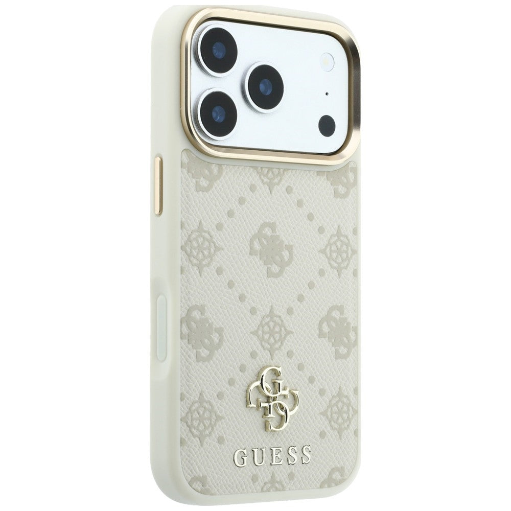 Funda MagSafe para Apple iPhone 18 Pro Max / 17 Pro Max, Guess, Peony 4G Small Logo, Beige