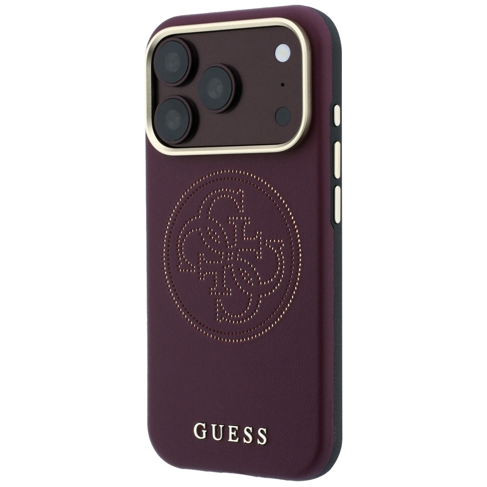 Funda MagSafe para Apple iPhone 18 Pro Max / 17 Pro Max, Guess, Perforada 4G, Burdeos