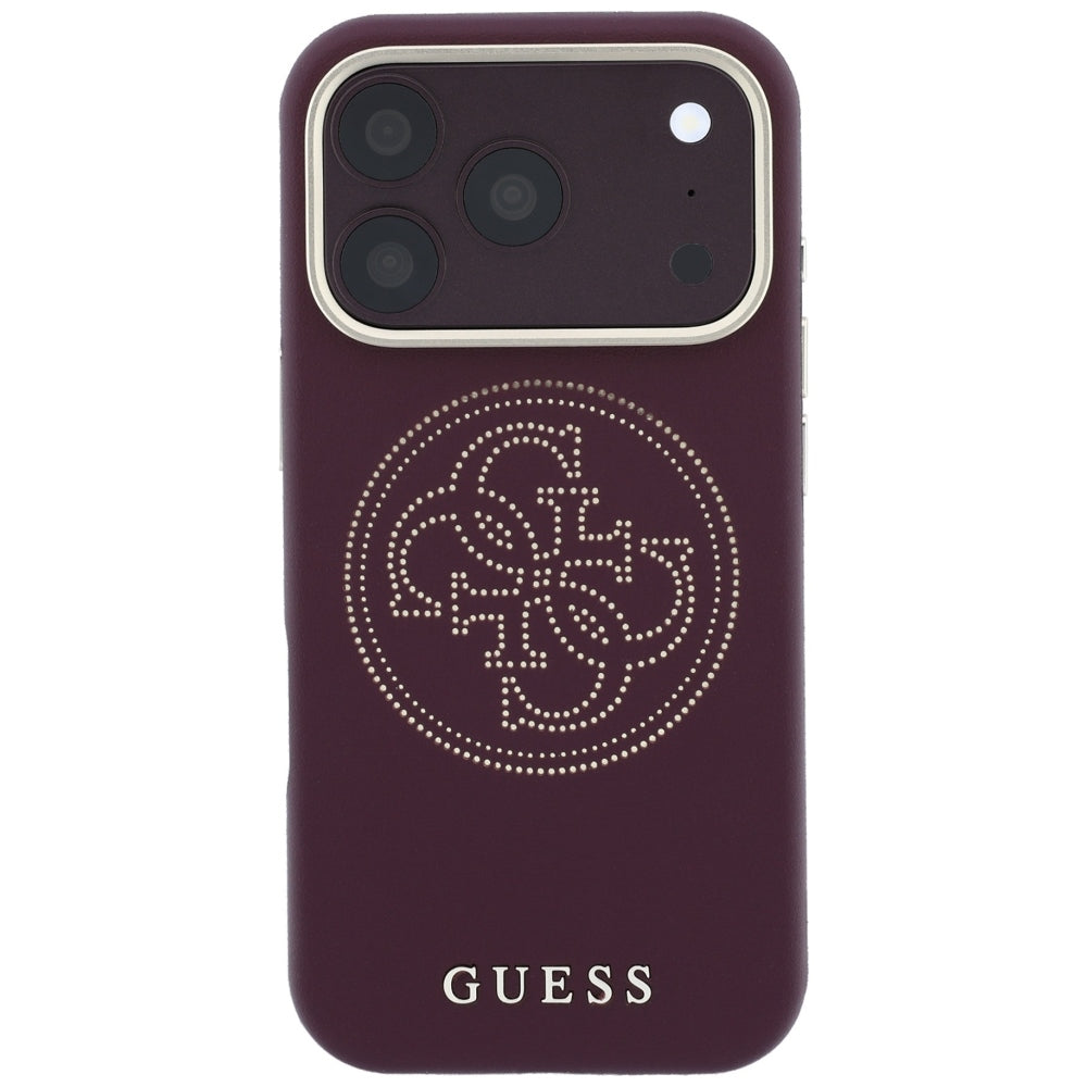 Funda MagSafe para Apple iPhone 18 Pro Max / 17 Pro Max, Guess, Perforada 4G, Burdeos