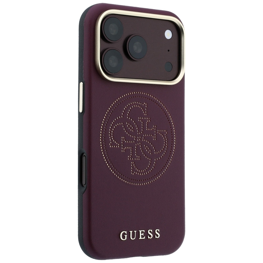 Funda MagSafe para Apple iPhone 18 Pro Max / 17 Pro Max, Guess, Perforada 4G, Burdeos