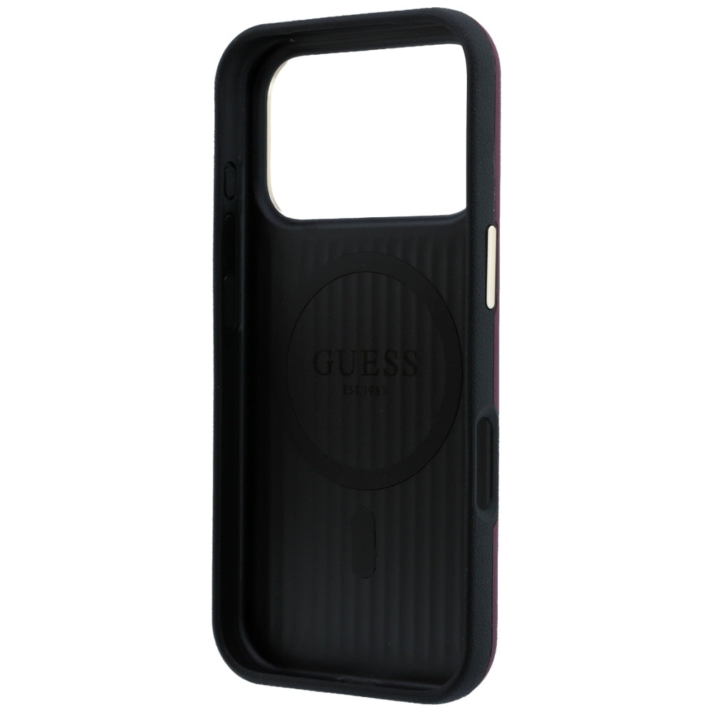 Funda MagSafe para Apple iPhone 18 Pro Max / 17 Pro Max, Guess, Perforada 4G, Burdeos