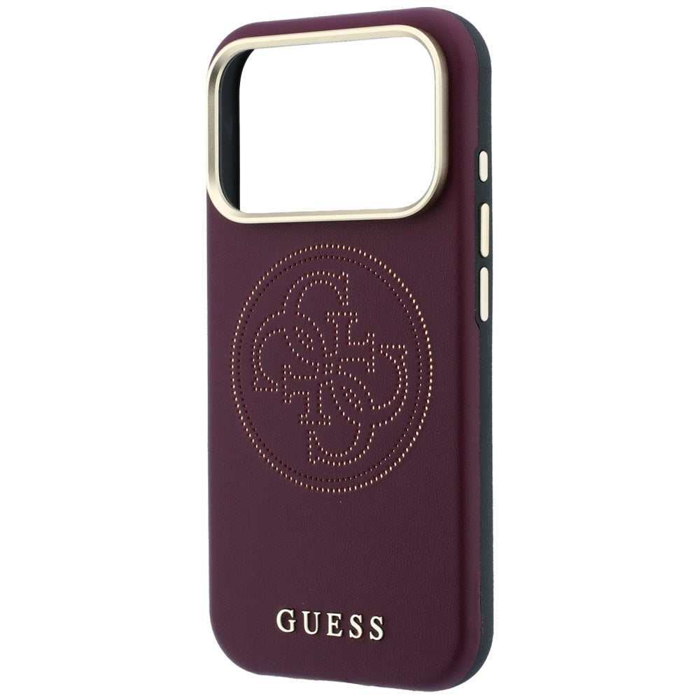 Funda MagSafe para Apple iPhone 18 Pro Max / 17 Pro Max, Guess, Perforada 4G, Burdeos