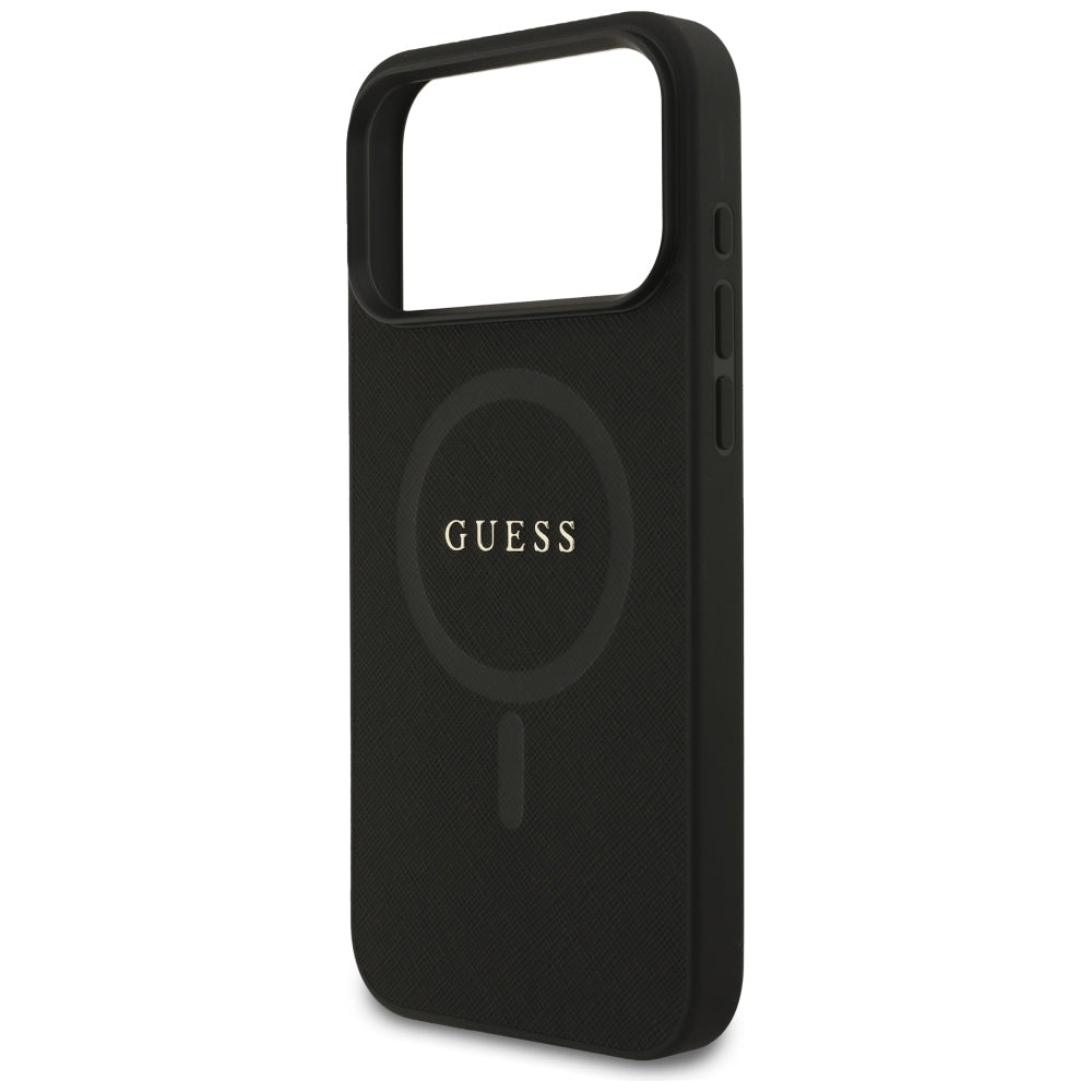 Funda MagSafe para Apple iPhone 18 Pro Max / 17 Pro Max, Guess, Saffiano, Negra