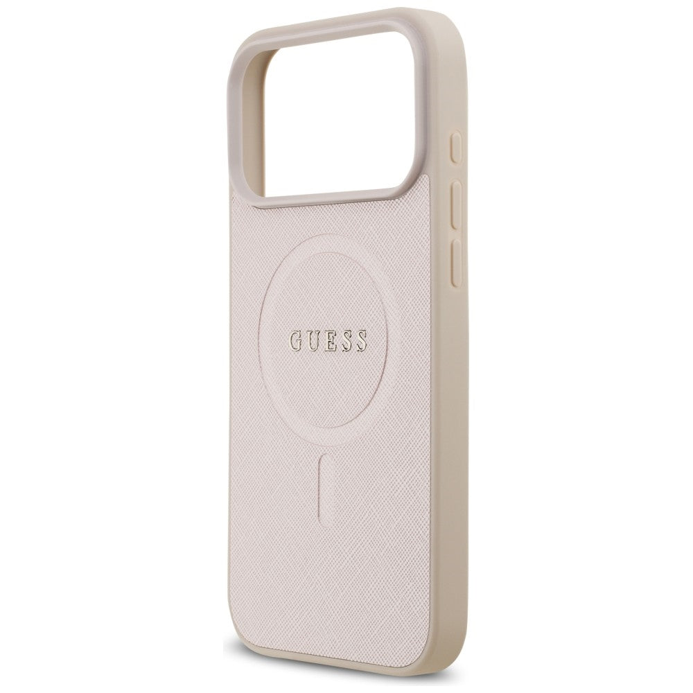 Funda MagSafe para Apple iPhone 18 Pro Max / 17 Pro Max, Guess, Saffiano, Rosa
