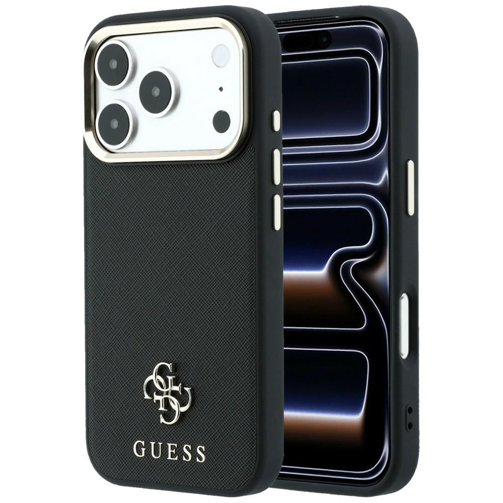 Funda MagSafe para Apple iPhone 18 Pro Max / 17 Pro Max, Guess, Saffiano Small 4G Classic, Negra