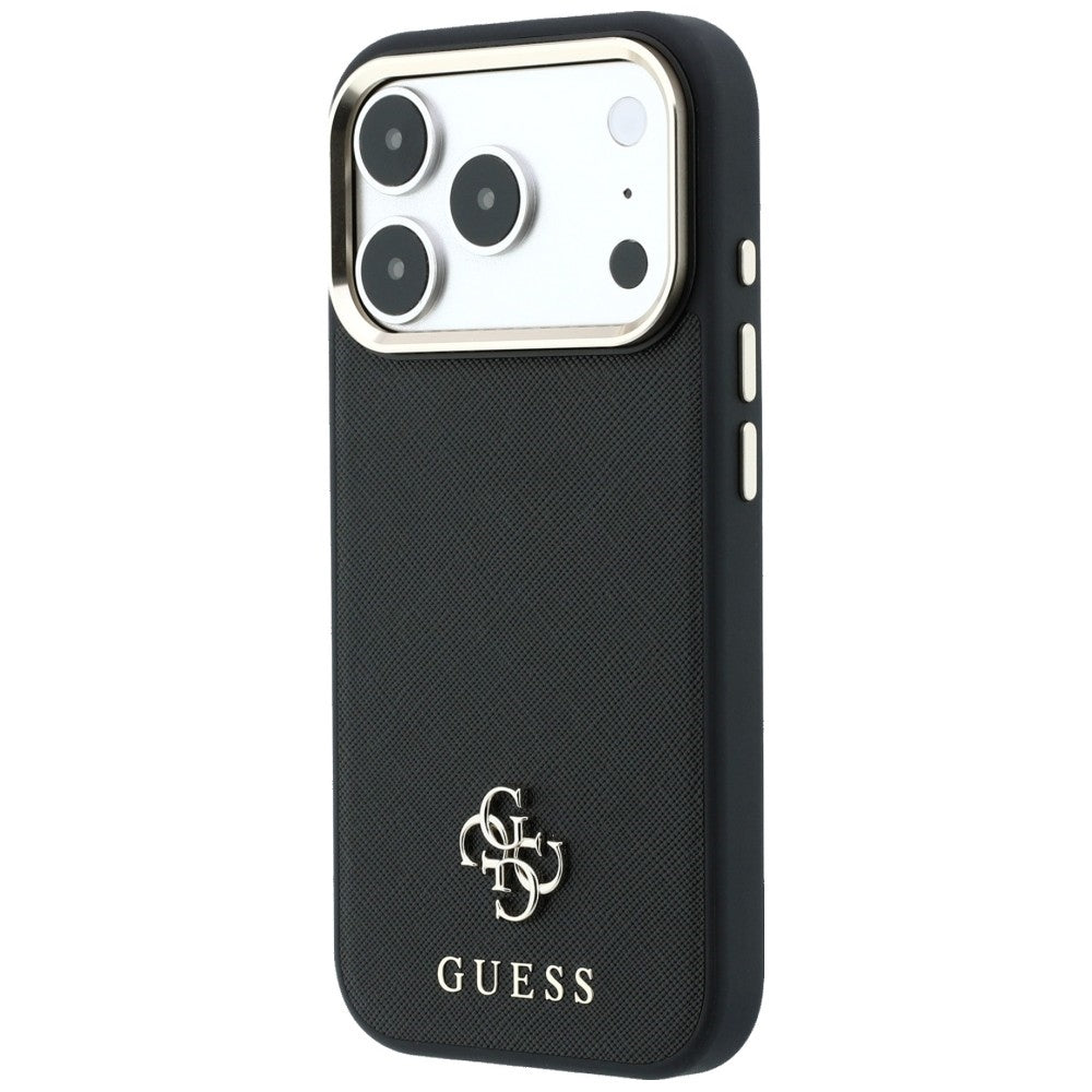 Funda MagSafe para Apple iPhone 18 Pro Max / 17 Pro Max, Guess, Saffiano Small 4G Classic, Negra