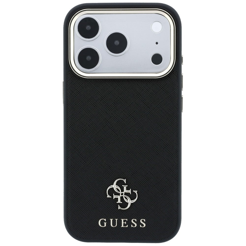 Funda MagSafe para Apple iPhone 18 Pro Max / 17 Pro Max, Guess, Saffiano Small 4G Classic, Negra