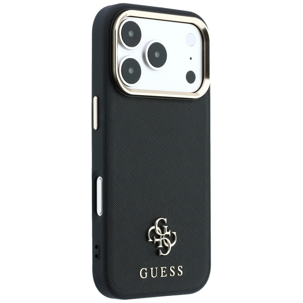 Funda MagSafe para Apple iPhone 18 Pro Max / 17 Pro Max, Guess, Saffiano Small 4G Classic, Negra