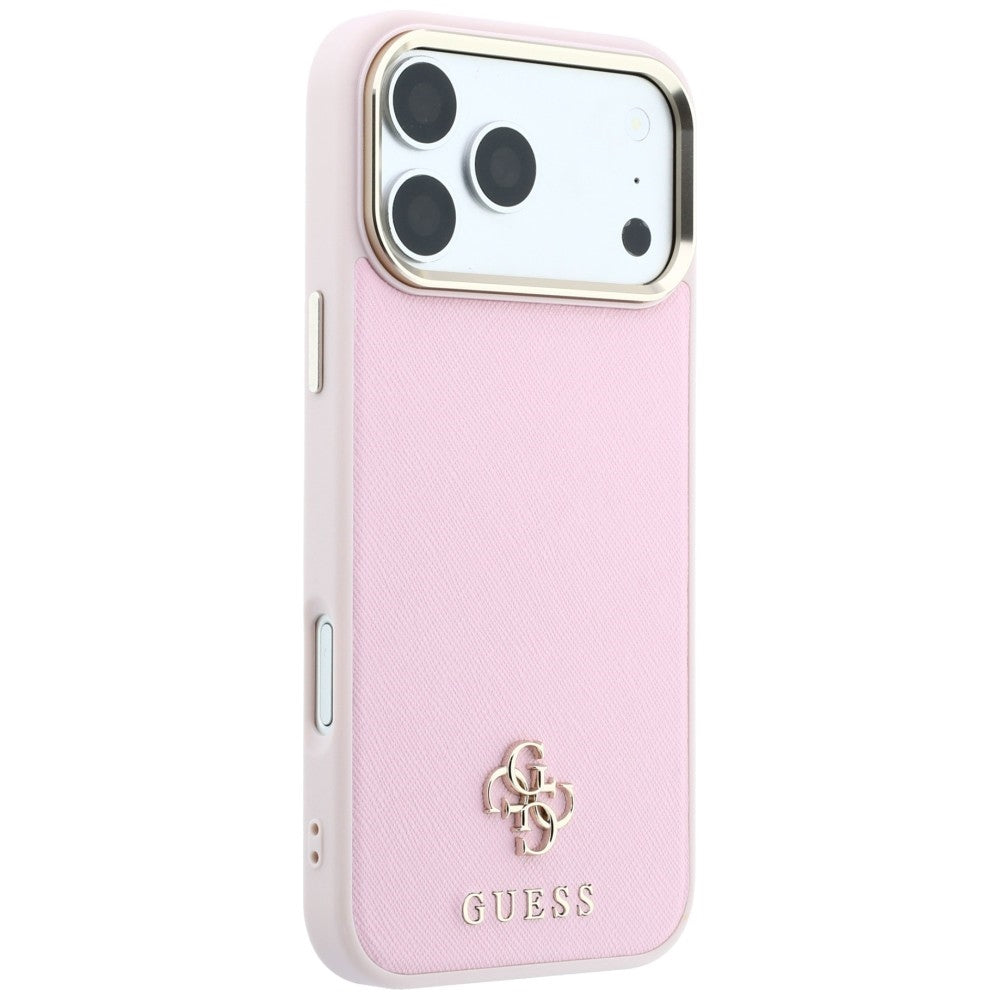 Funda MagSafe para Apple iPhone 18 Pro Max / 17 Pro Max, Guess, Saffiano Small 4G Classic, Rosa