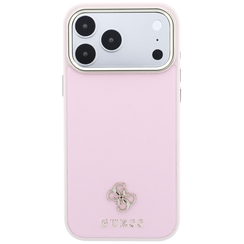 Funda MagSafe para Apple iPhone 18 Pro Max / 17 Pro Max, Guess, Saffiano Small 4G Classic, Rosa