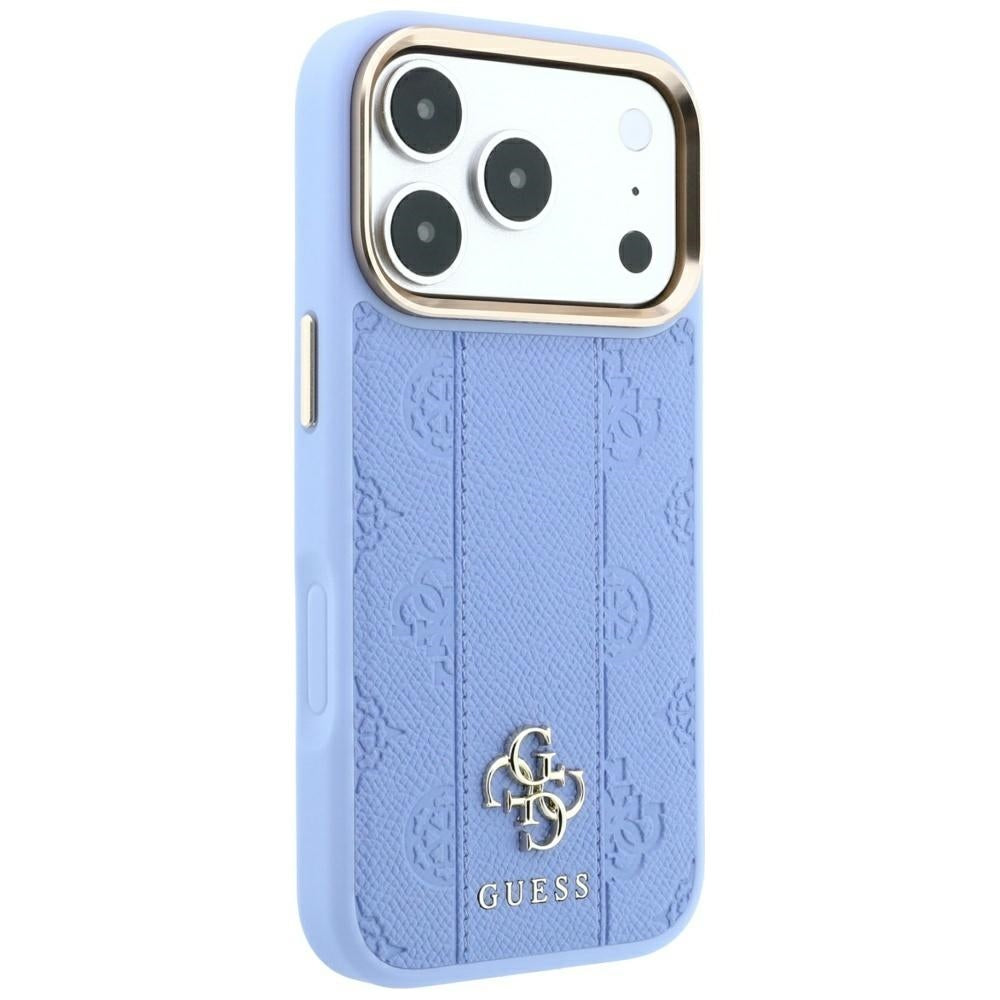 Funda MagSafe para Apple iPhone 18 Pro Max / 17 Pro Max, Guess, Stripe Peony 4G, Azul