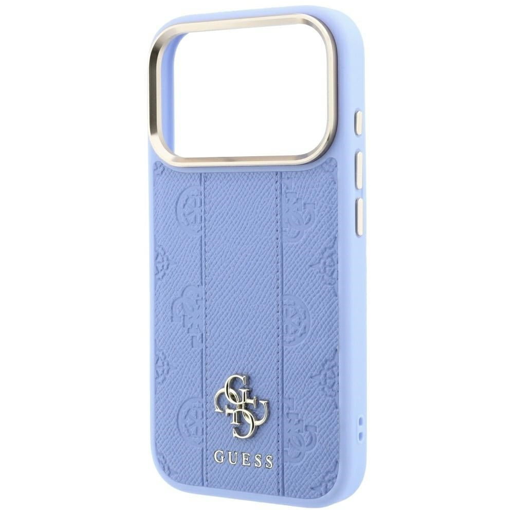 Funda MagSafe para Apple iPhone 18 Pro Max / 17 Pro Max, Guess, Stripe Peony 4G, Azul