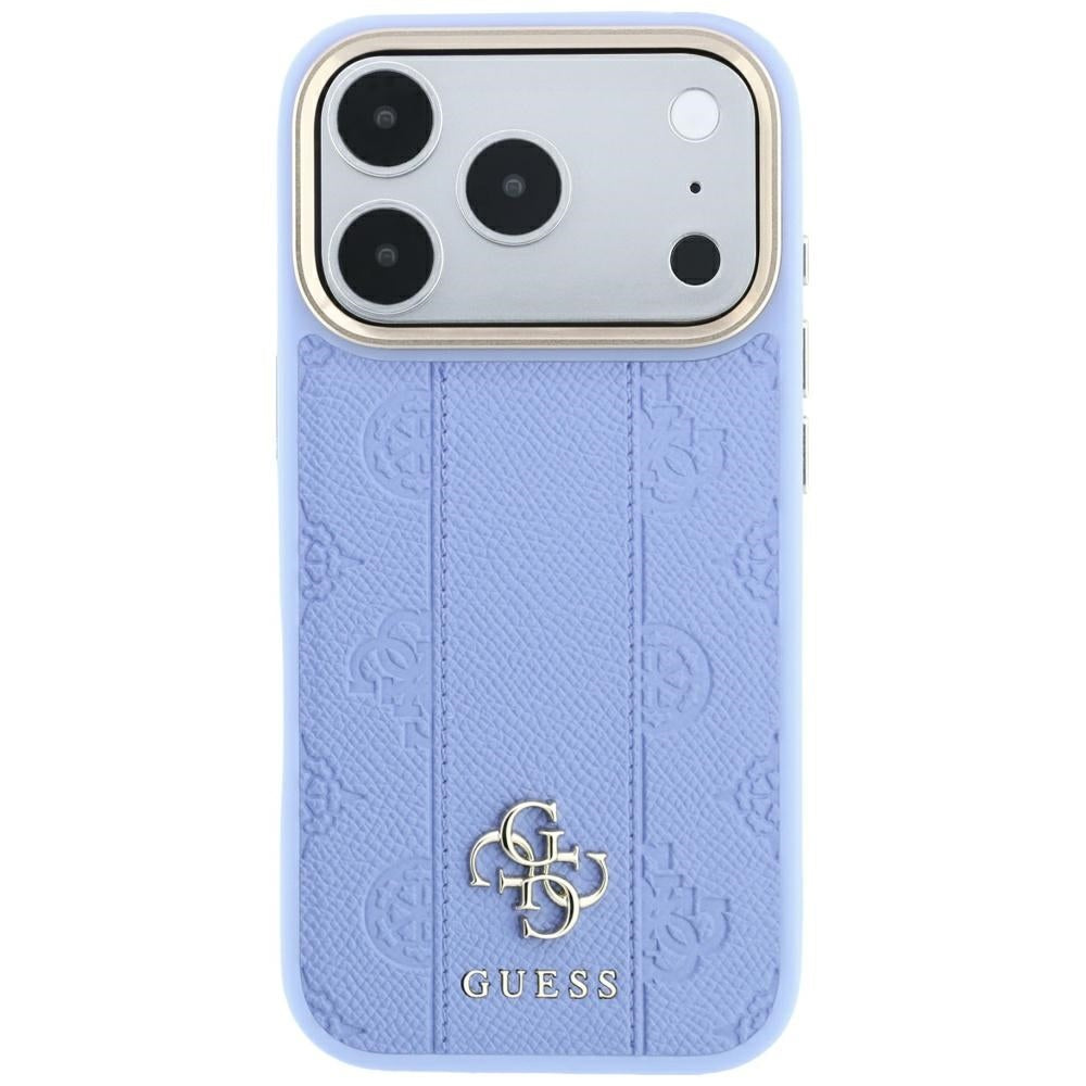 Funda MagSafe para Apple iPhone 18 Pro Max / 17 Pro Max, Guess, Stripe Peony 4G, Azul