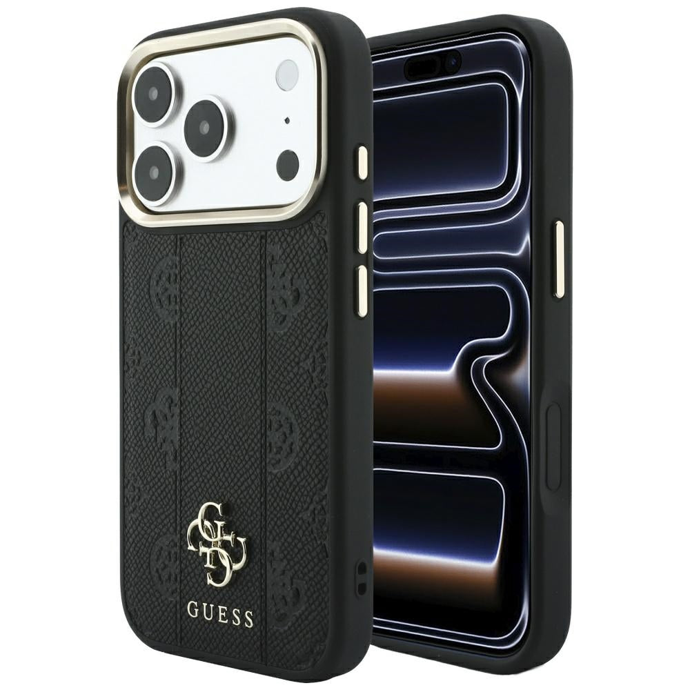 Funda MagSafe para Apple iPhone 18 Pro Max / 17 Pro Max, Guess, Stripe Peony 4G, Negra