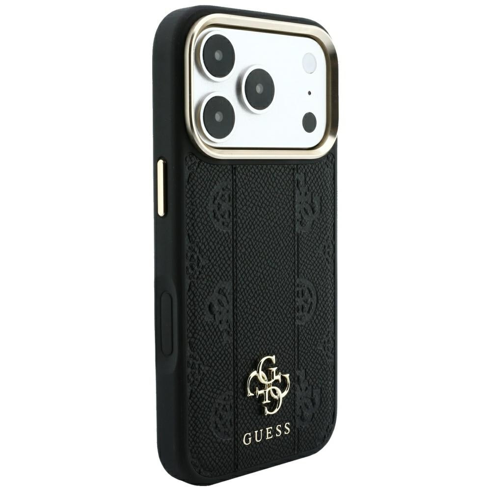 Funda MagSafe para Apple iPhone 18 Pro Max / 17 Pro Max, Guess, Stripe Peony 4G, Negra