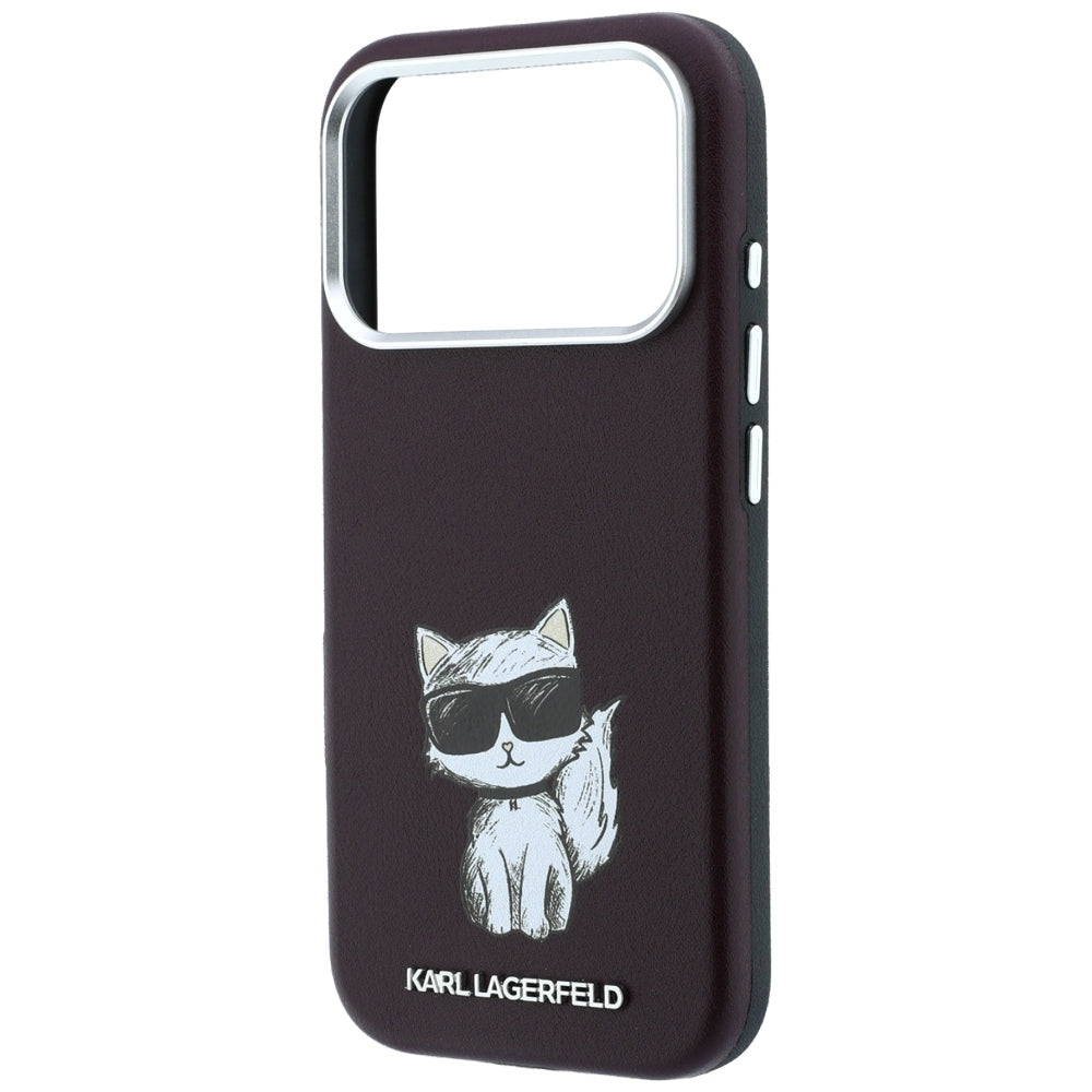 Funda MagSafe para Apple iPhone 18 Pro Max / 17 Pro Max, Karl Lagerfeld, Choupette Sketch, Burdeos