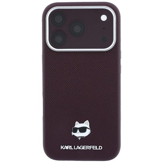 Funda MagSafe para Apple iPhone 18 Pro Max / 17 Pro Max, Karl Lagerfeld, Grained Choupette Head, Burdeos