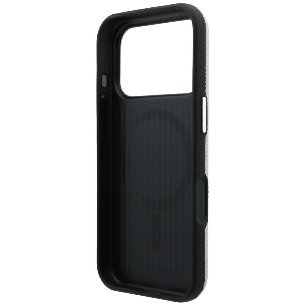 Funda MagSafe para Apple iPhone 18 Pro Max / 17 Pro Max, Karl Lagerfeld, Anillo en relieve granulada, Beige