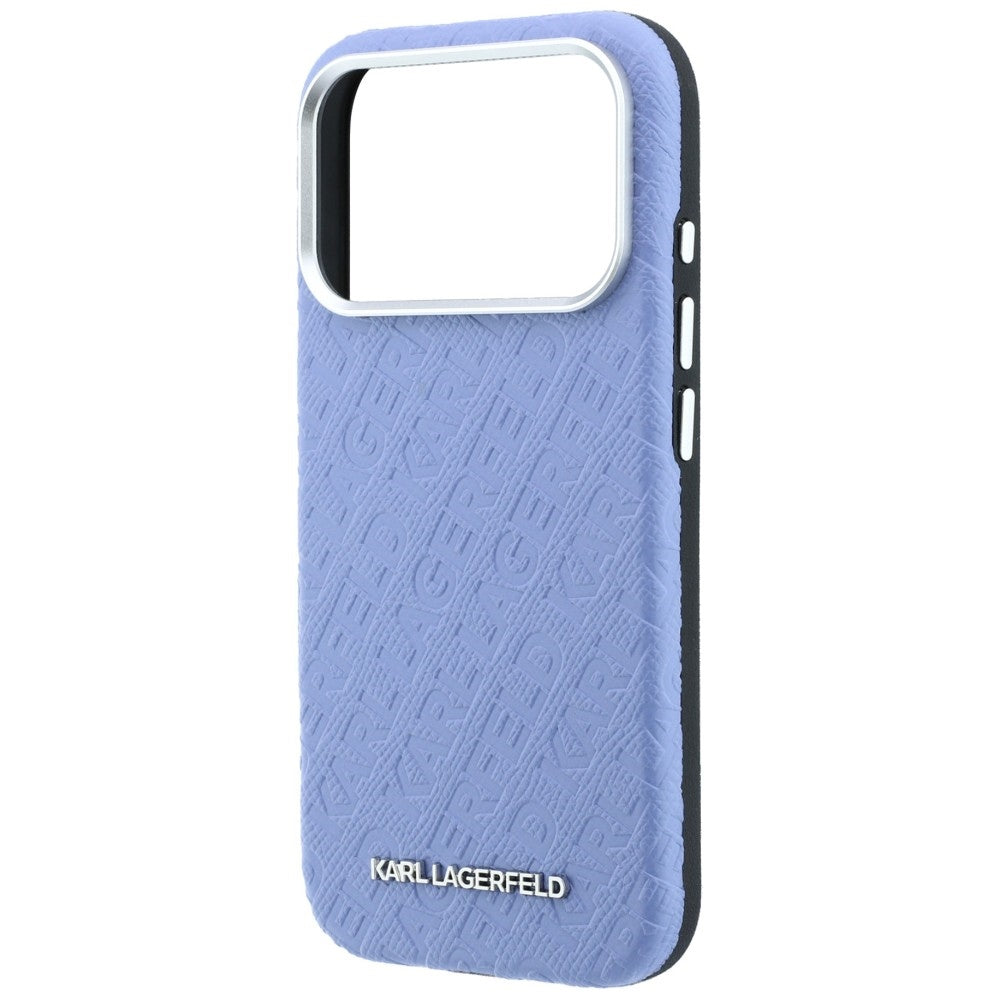 Funda MagSafe para Apple iPhone 18 Pro Max / 17 Pro Max, Karl Lagerfeld, Logo de Metal Granulado, Azul