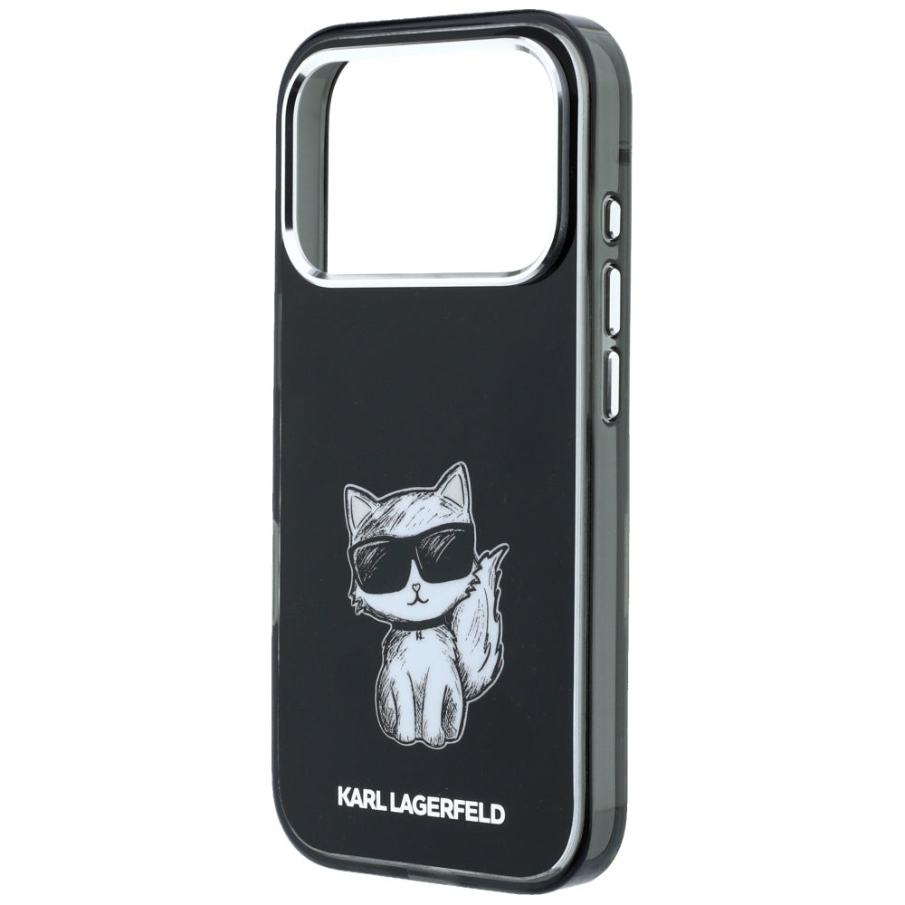 Funda MagSafe para Apple iPhone 18 Pro Max / 17 Pro Max, Karl Lagerfeld, IML Choupette Body Sketch Print, Negra