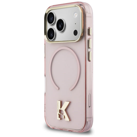 Funda MagSafe para Apple iPhone 18 Pro Max / 17 Pro Max, Karl Lagerfeld, IML Karl Head Logo, Rosa