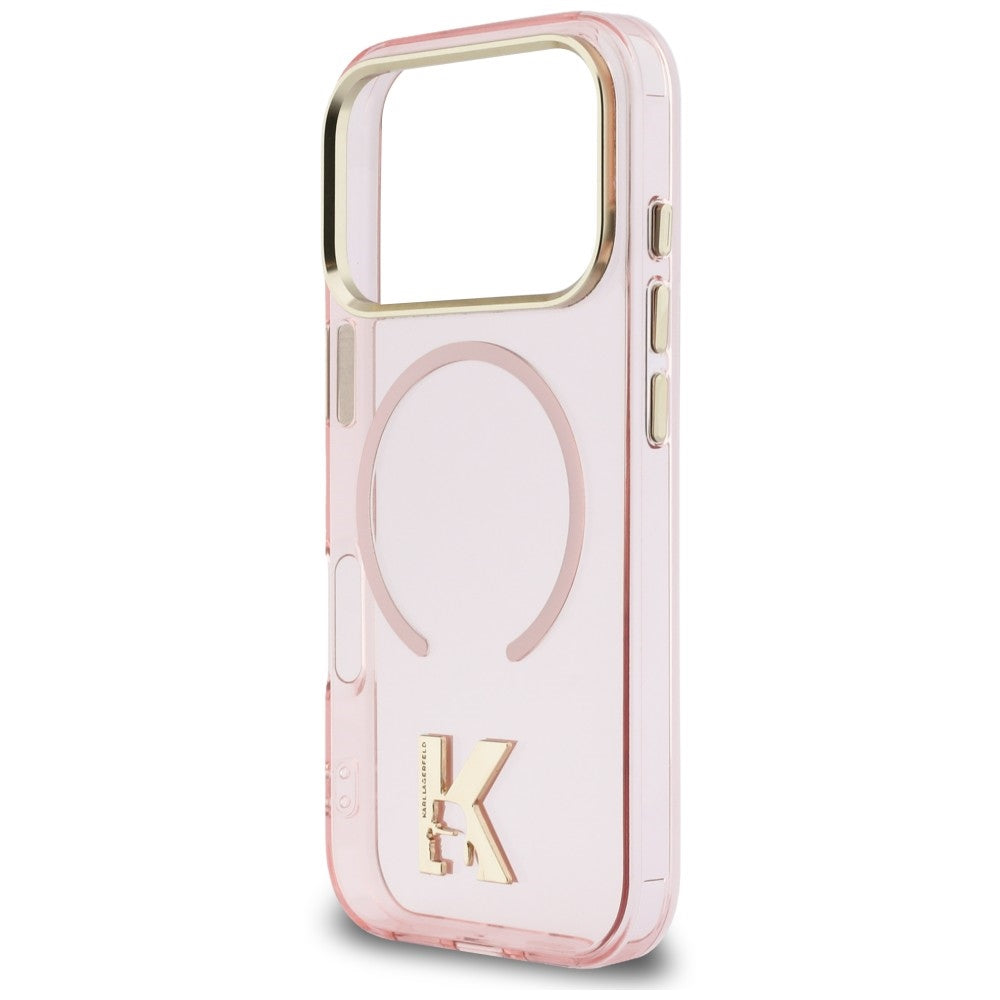 Funda MagSafe para Apple iPhone 18 Pro Max / 17 Pro Max, Karl Lagerfeld, IML Karl Head Logo, Rosa