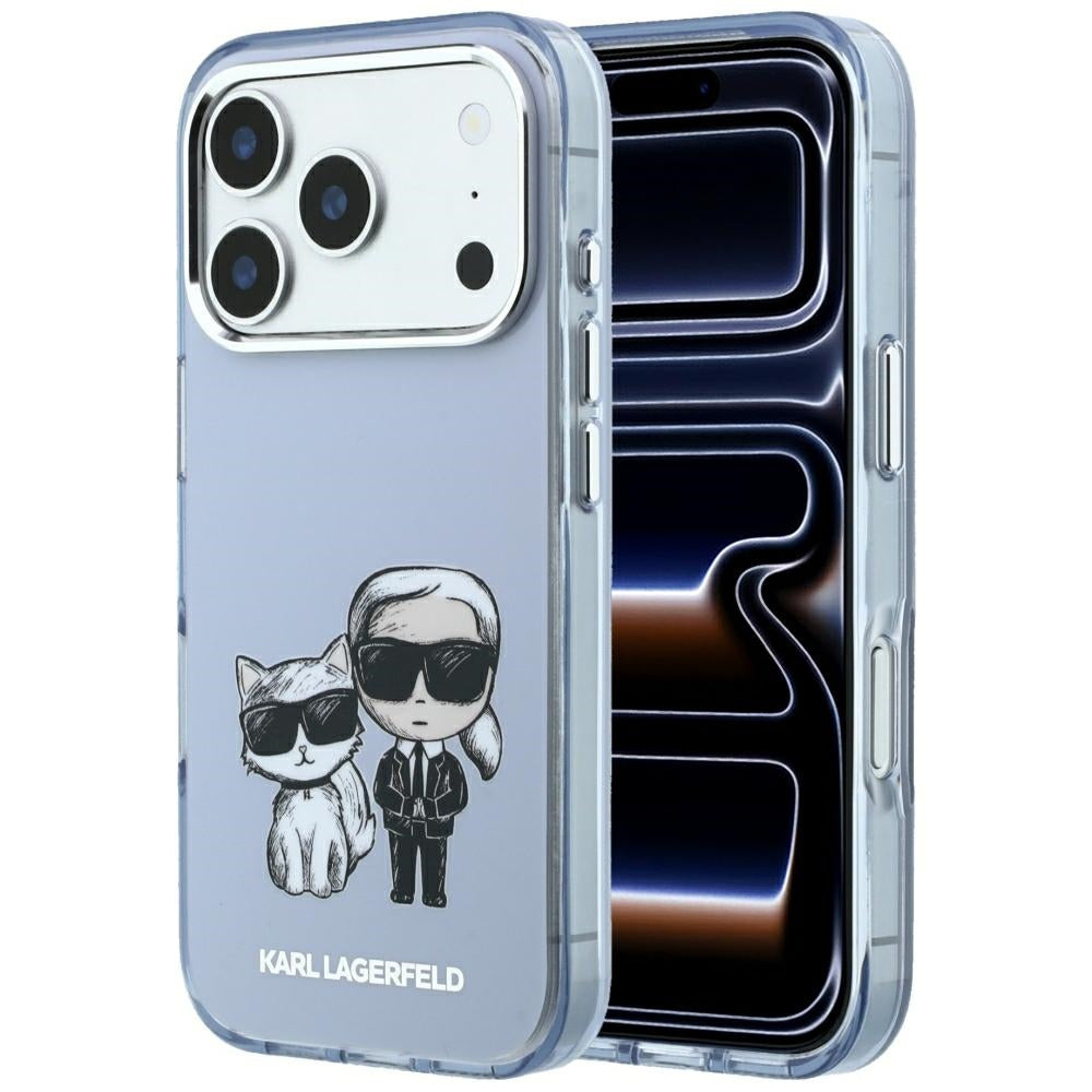 Funda MagSafe para Apple iPhone 18 Pro Max / 17 Pro Max, Karl Lagerfeld, IML KC Bodies Sketch Print, Azul