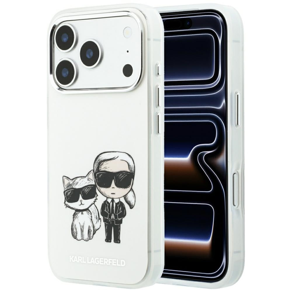 Funda MagSafe para Apple iPhone 18 Pro Max / 17 Pro Max, Karl Lagerfeld, IML KC Bodies Sketch Print, Beige