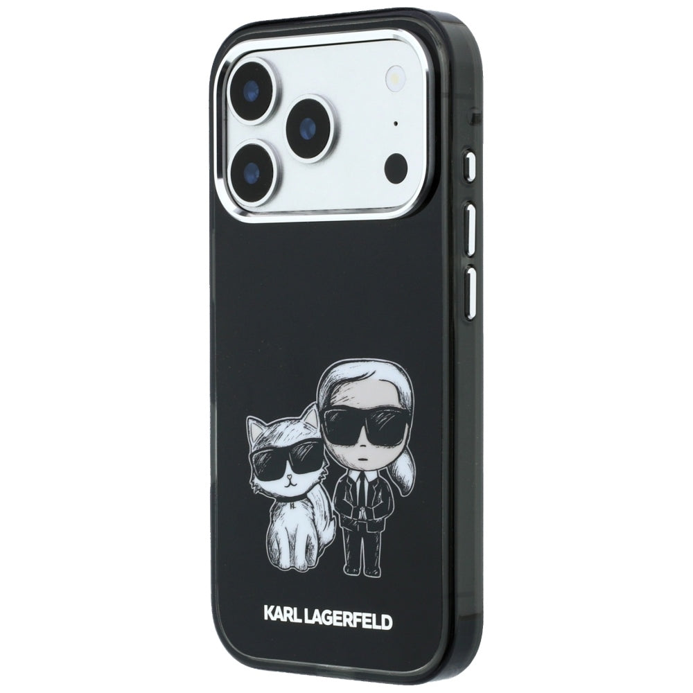 Funda MagSafe para Apple iPhone 18 Pro Max / 17 Pro Max, Karl Lagerfeld, IML KC Bodies Sketch Print, Negra