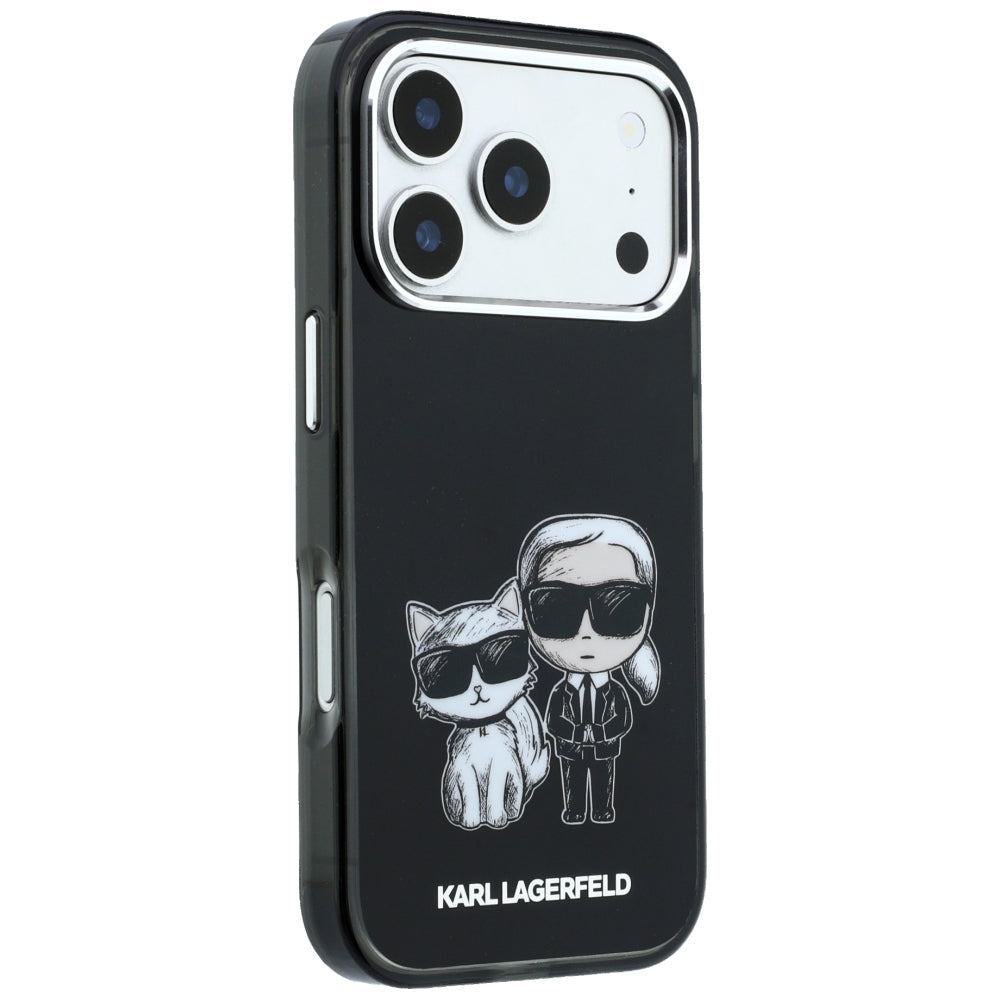 Funda MagSafe para Apple iPhone 18 Pro Max / 17 Pro Max, Karl Lagerfeld, IML KC Bodies Sketch Print, Negra