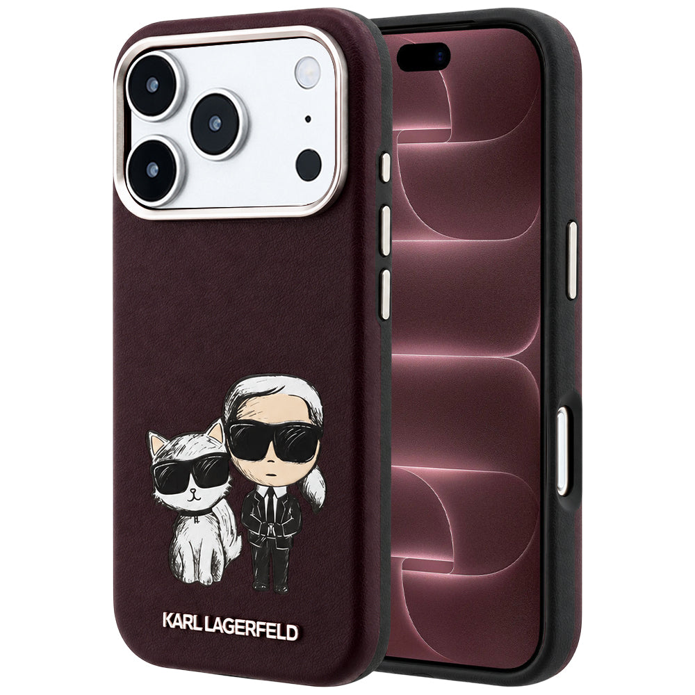 Funda MagSafe para Apple iPhone 18 Pro Max / 17 Pro Max, Karl Lagerfeld, KC Bodies Sketch, Burdeos