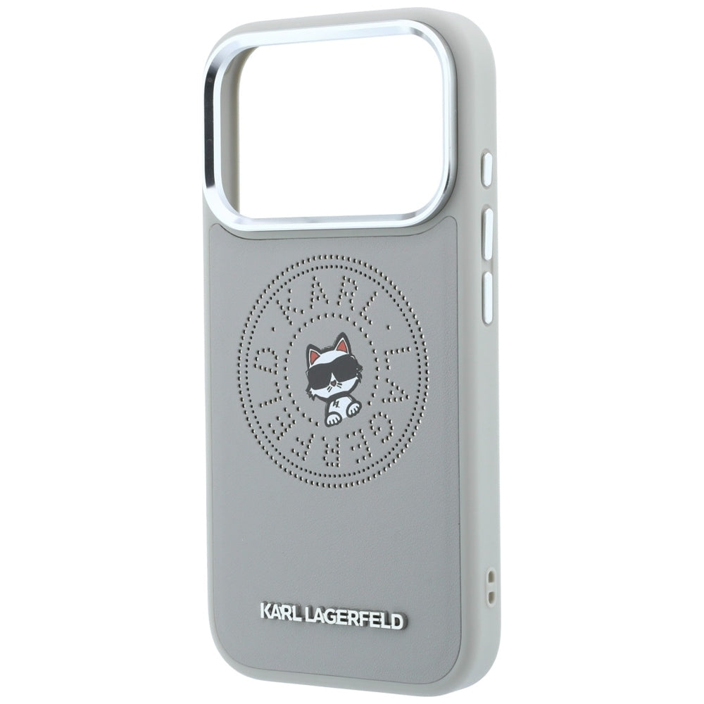 Funda MagSafe para Apple iPhone 18 Pro Max / 17 Pro Max, Karl Lagerfeld, Point and Choupette Sketch, Gris
