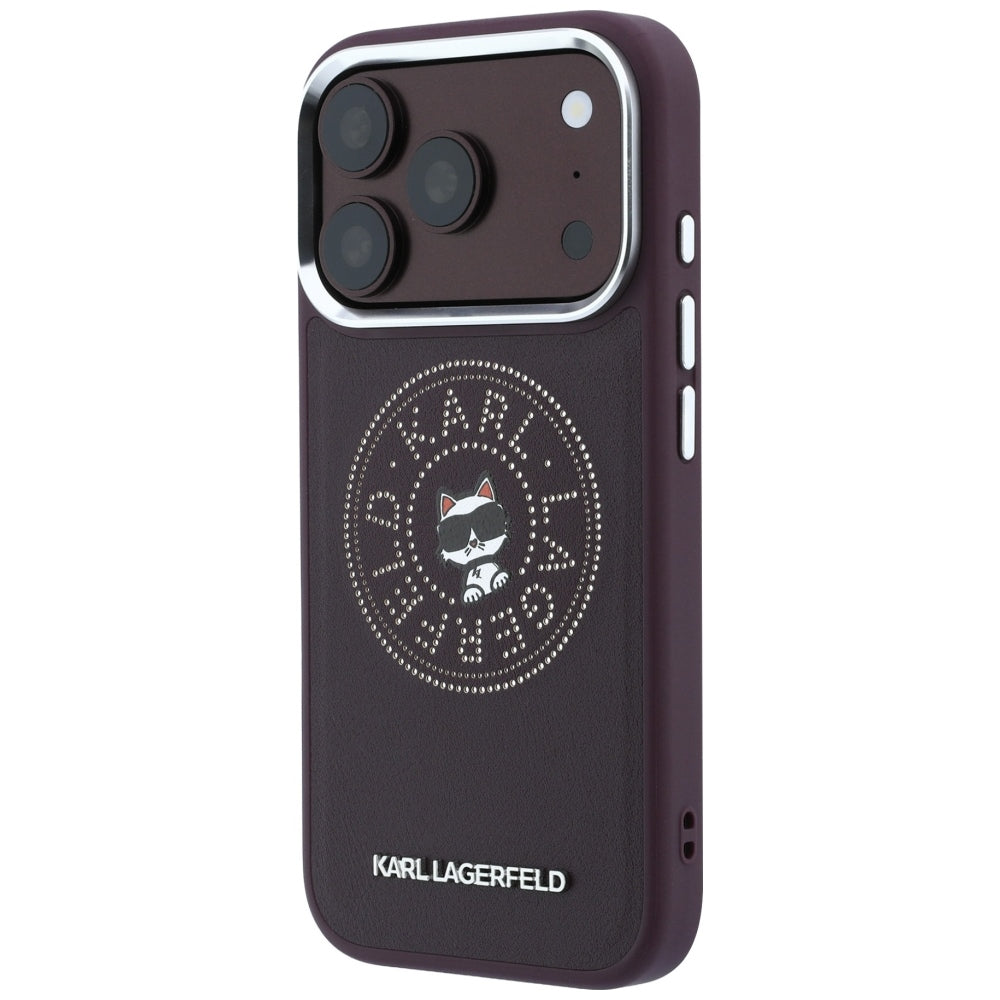 Funda MagSafe para Apple iPhone 18 Pro Max / 17 Pro Max, Karl Lagerfeld, Point and Choupette Sketch, Burdeos