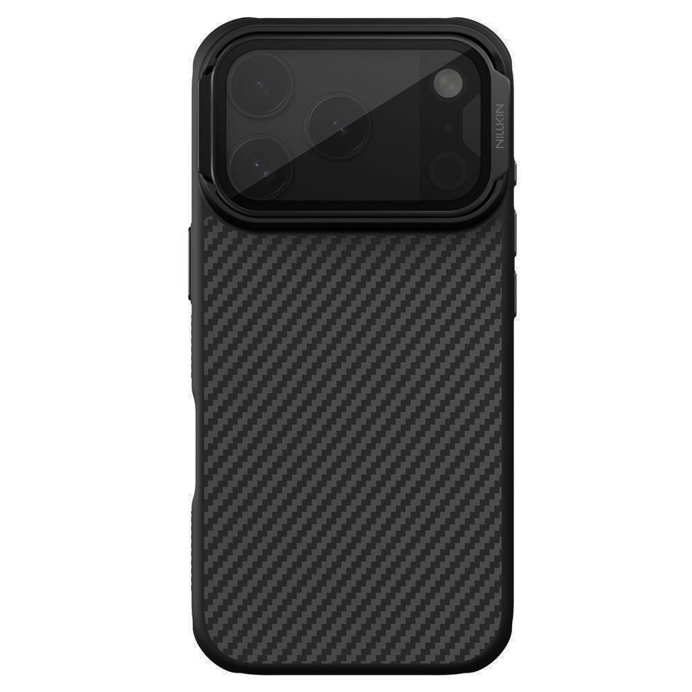 Funda MagSafe para Apple iPhone 18 Pro Max / 17 Pro Max, Nillkin, CarboProp con cubierta de lente negra transparente, Negra