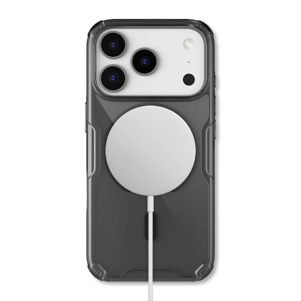 Funda MagSafe para Apple iPhone 18 Pro Max / 17 Pro Max, Nillkin, Nature Pro, Negra Transparente